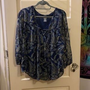 Blue paisley blouse